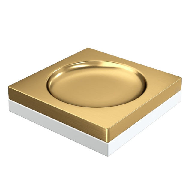 Мыльница квадратная Qubic Matt Gold