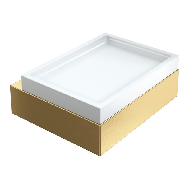Мыльница настенная Qubic Matt Gold