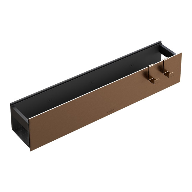 Полка настенная 60см Brushed Bronze/Брашировання бронза + 2 крючка