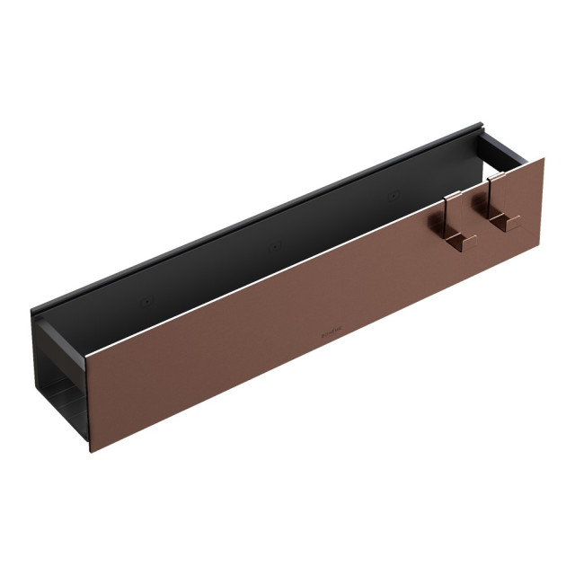 Полка настенная 60см Copper Brushed/Брашированная медь + 2 крючка