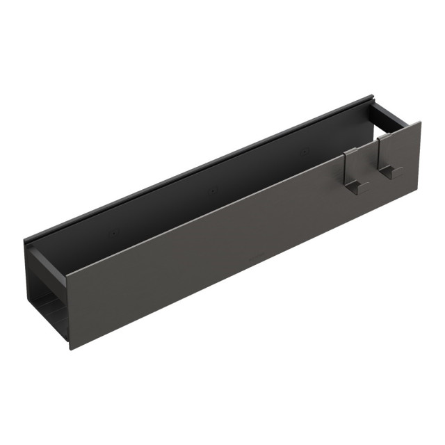 Полка настенная 60см Gun metal + 2 крючка