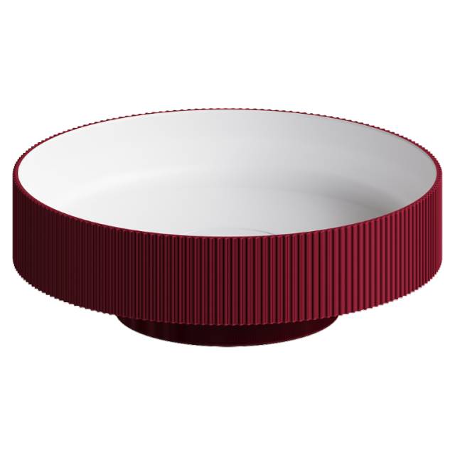Раковина накладная рифленая SOLE Corian 400*130 Burgundy