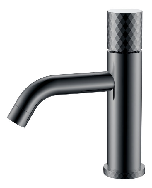 Смеситель STICK для умыв. низ. Shine Gun Metal низкий с ручкой DIAMOND