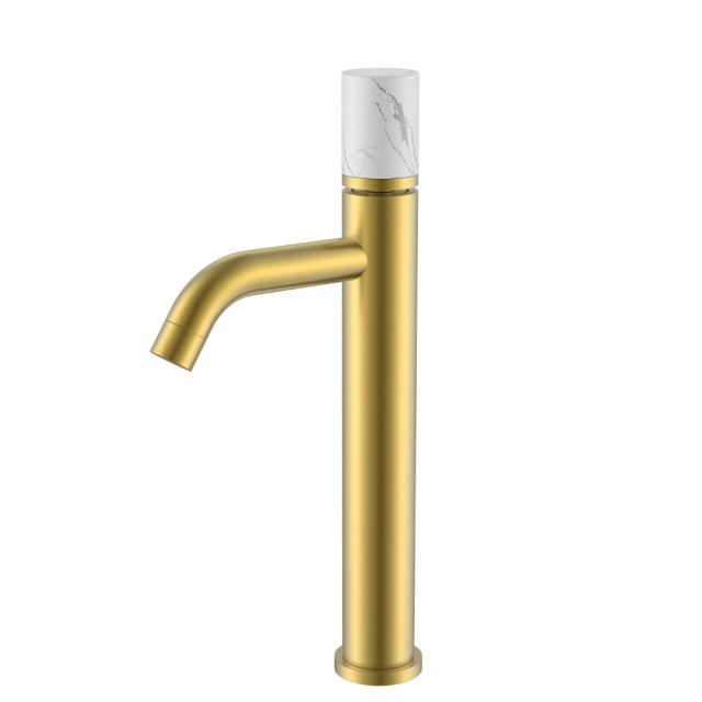 Смеситель STICK для умыв.выс.MATT GOLD MRAMOR WHITE_Комплект
