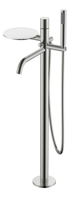 Смеситель STICK напольный Nickel Brush c ручкой DIMOND