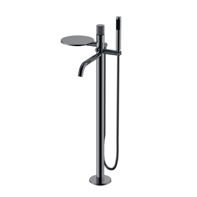 Смеситель STICK напольный Shine Gun Metal LINEA