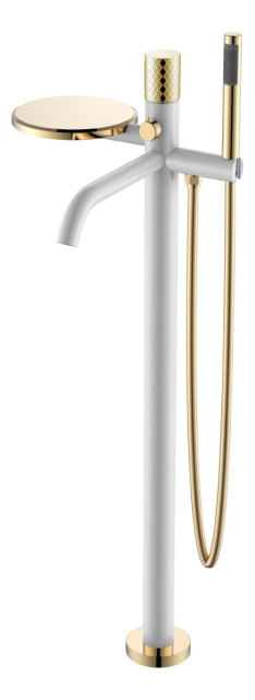 Смеситель STICK напольный WHITE DIAMOND GOLD