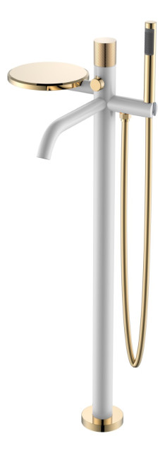 Смеситель STICK напольный WHITE DIAMOND GOLD