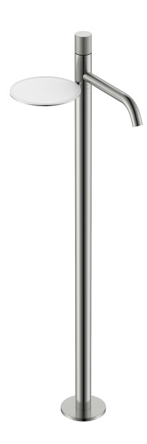 Смеситель STICK напольный для умыв. Nikel Brush с ручкой SPIRALE