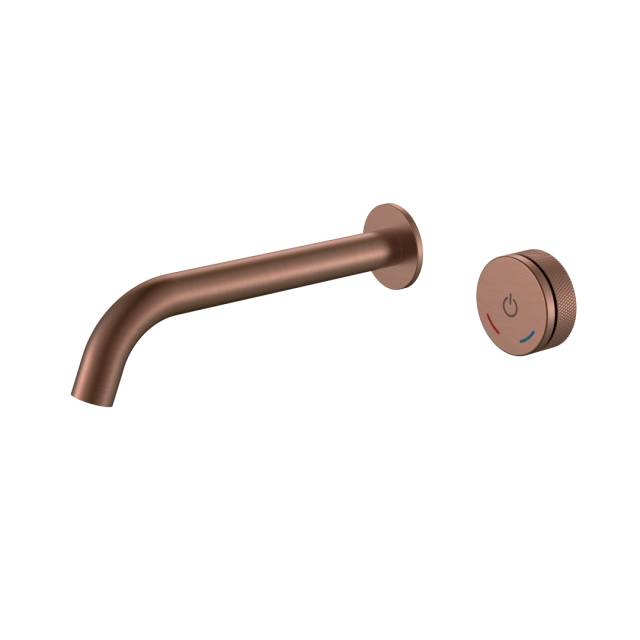 Смеситель автоматический для раковины из стены на 2 отв. TECH Brushed Bronze