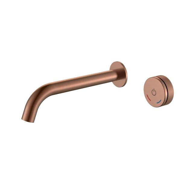 Смеситель автоматический для раковины из стены на 2 отв. TECH Copper Brushed
