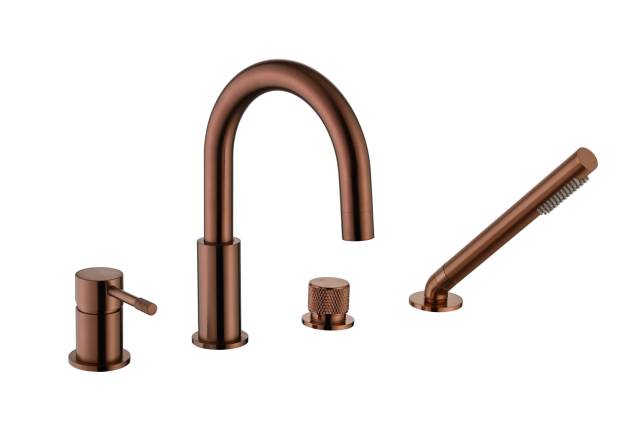 Смеситель врезной на борт ванны UNO Brushed Bronze