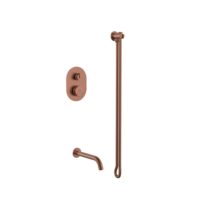 Смеситель встроенный + излив + держатель лейки + шланг TECH Brushed Bronze