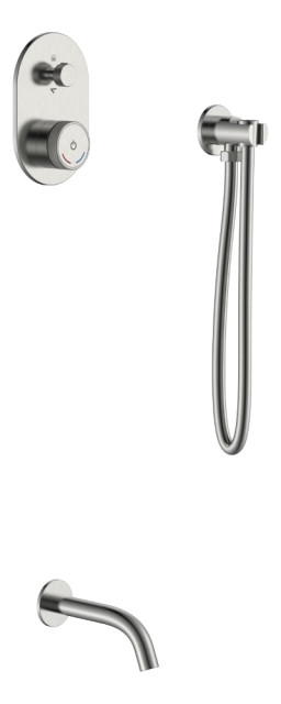 Смеситель встроенный + излив + держатель лейки + шланг TECH Nikel Brush