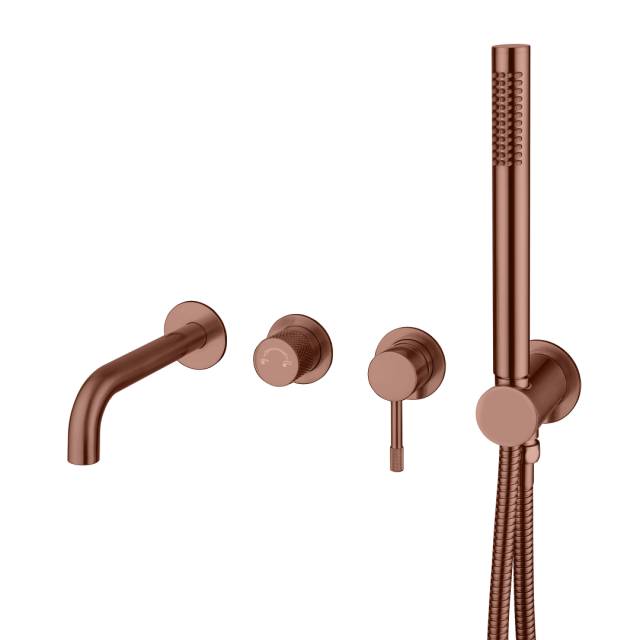 Смеситель встроенный + ручной душ + излив Uno Brushed Bronze