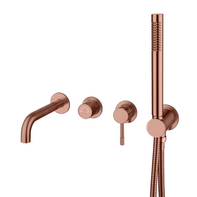 Смеситель встроенный + ручной душ + излив Uno Copper Brushed
