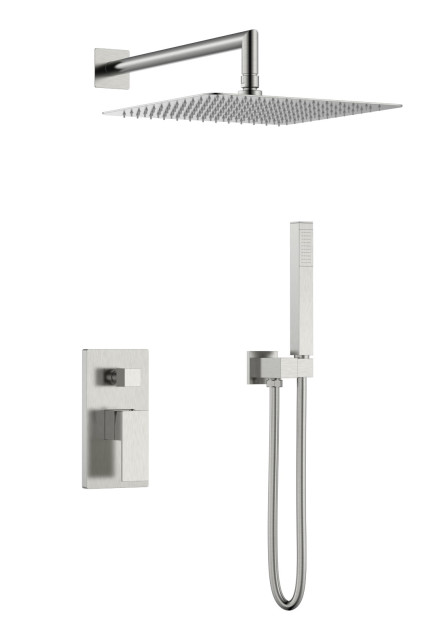 Смеситель встроенный для душа QUBIC Brushed Nickel