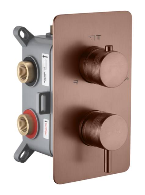 Смеситель встроенный однорычажный 3-х проходной CELL BRUSHED BRONZE