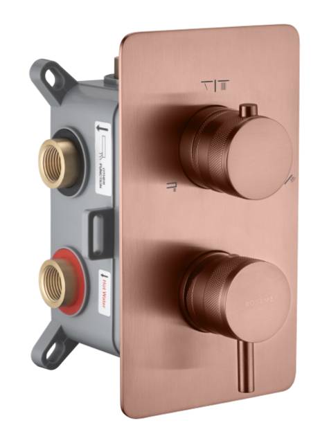 Смеситель встроенный однорычажный 3-х проходной CELL COPPER BRUSHED