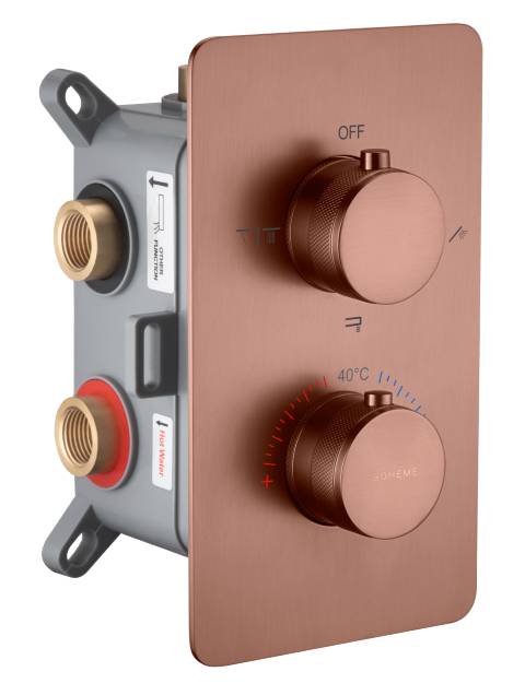Смеситель встроенный с термостатом 3-х проходной CELL BRUSHED BRONZE