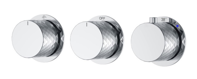 Смеситель встроенный с термостатом STICK DIAMOND CHROME 3-проходной