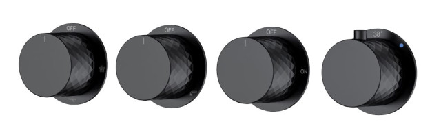 Смеситель встроенный с термостатом STICK DIAMOND MATT BLACK 5-проходной
