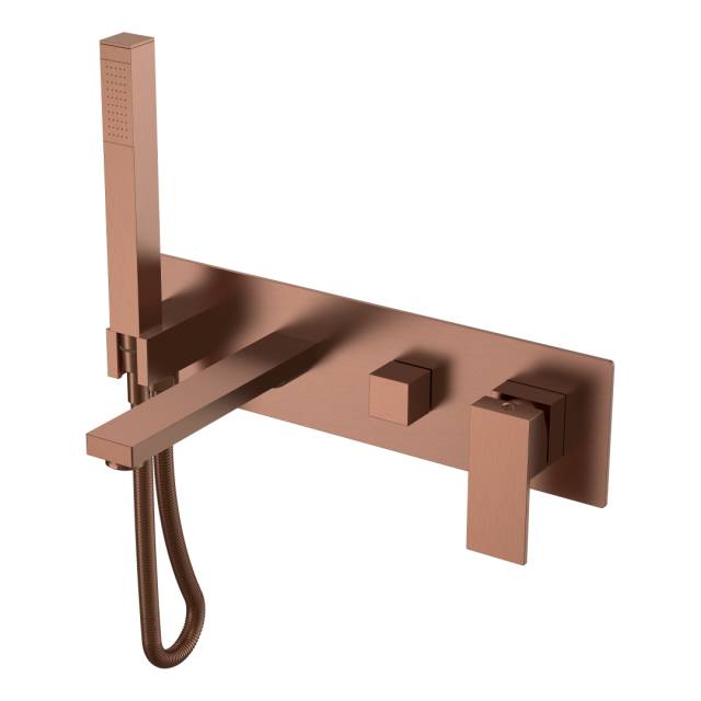 Смеситель для ванны встроенный Qubic Brushed Bronze