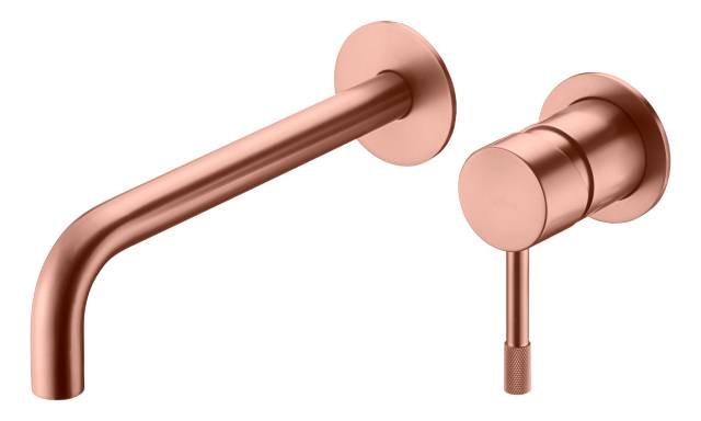 Смеситель для умывальника из стены, Uno. Copper Brushed