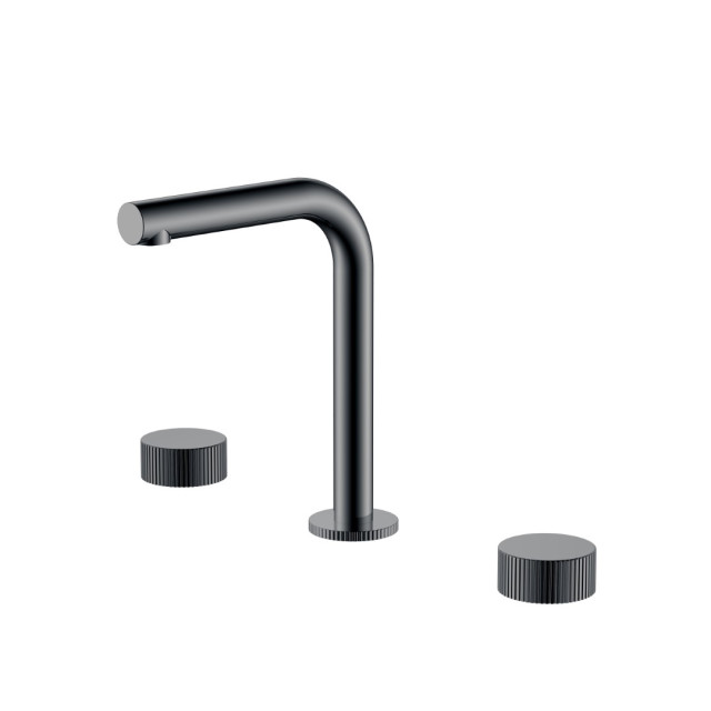 Смеситель на столешницу STICK LINEA на 3 отв. Shine Gun Metal