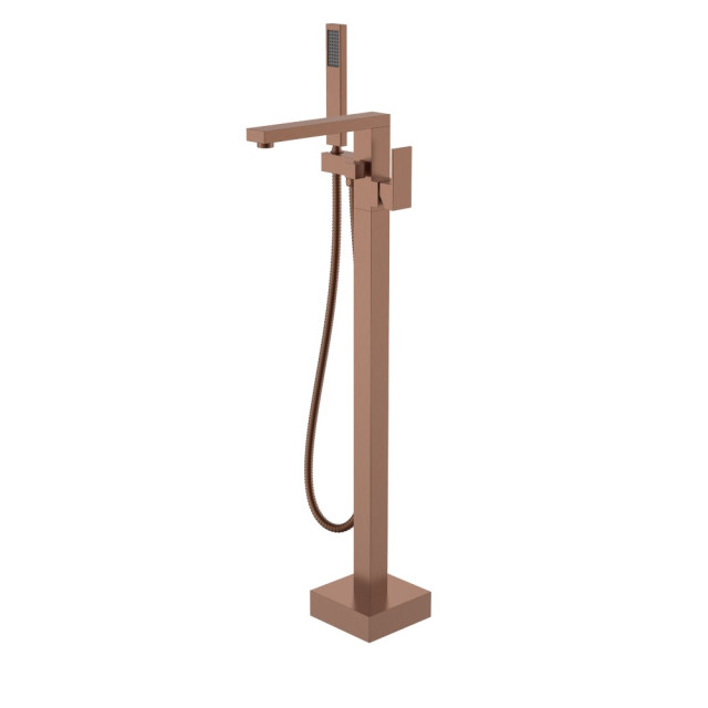Смеситель напольный, QUBIC Brushed Bronze