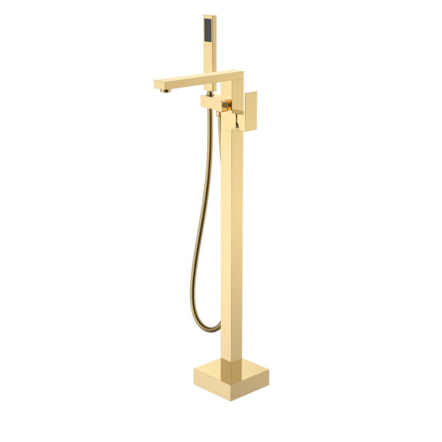 Смеситель напольный, QUBIC Gold