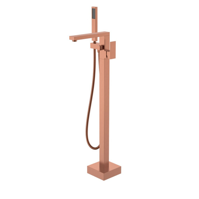 Смеситель напольный, QUBIC Copper Brushed