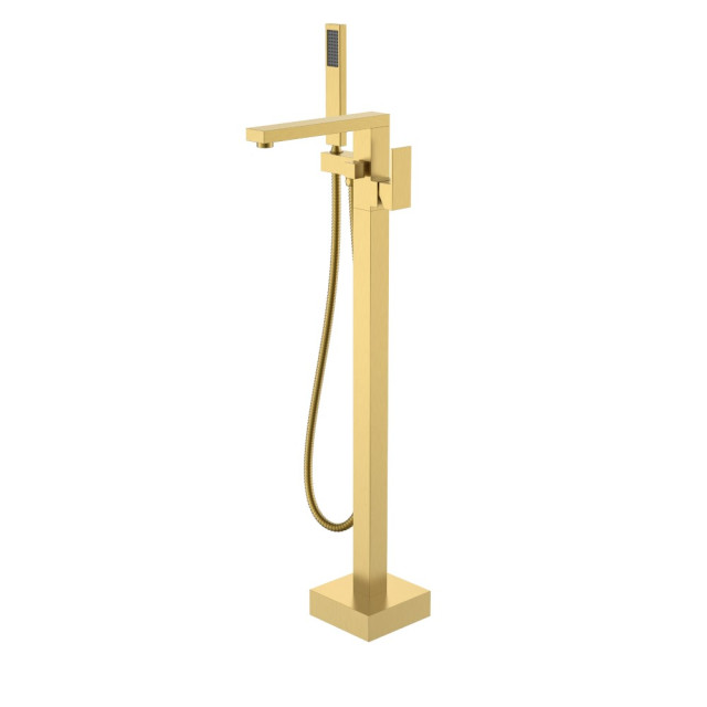 Смеситель напольный, QUBIC Matt Gold