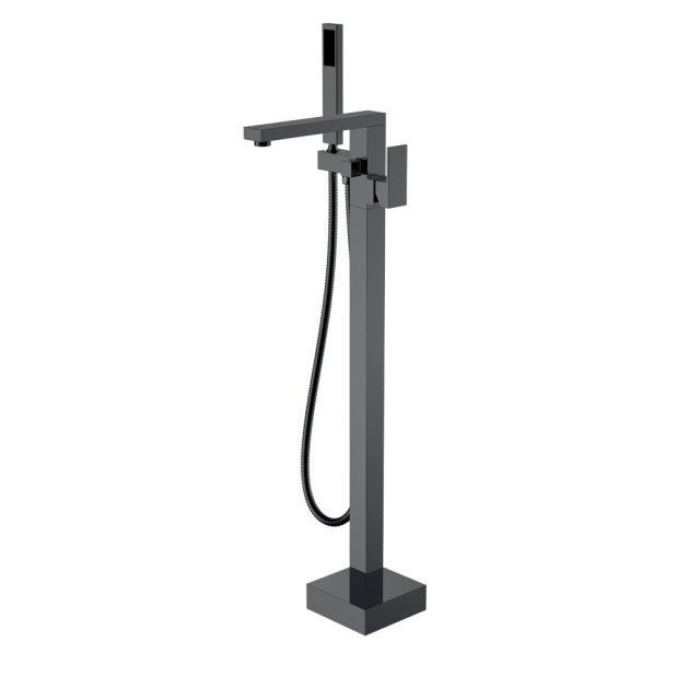 Смеситель напольный, QUBIC Shine Gun Metal