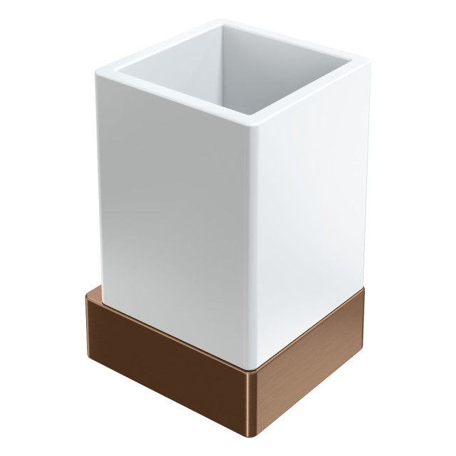 Стакан настенный Qubic Brushed Bronze