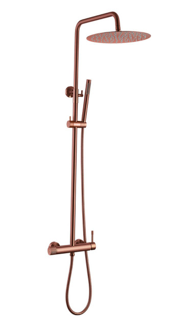 Стойка для душа со смесителем UNO BRUSHED BRONZE без излива