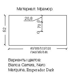 Столешница мрамор 181 см Nero Marquina