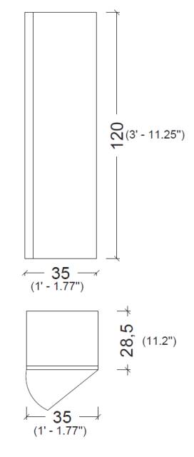 Пенал Vallessi 120*35*28,5cm Кашемир глянец