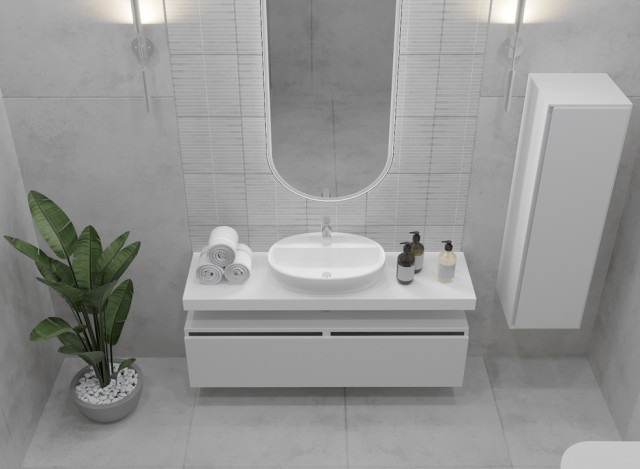 Ящик под столешницу 140см WHITE глянец VALLESSI UNO-S