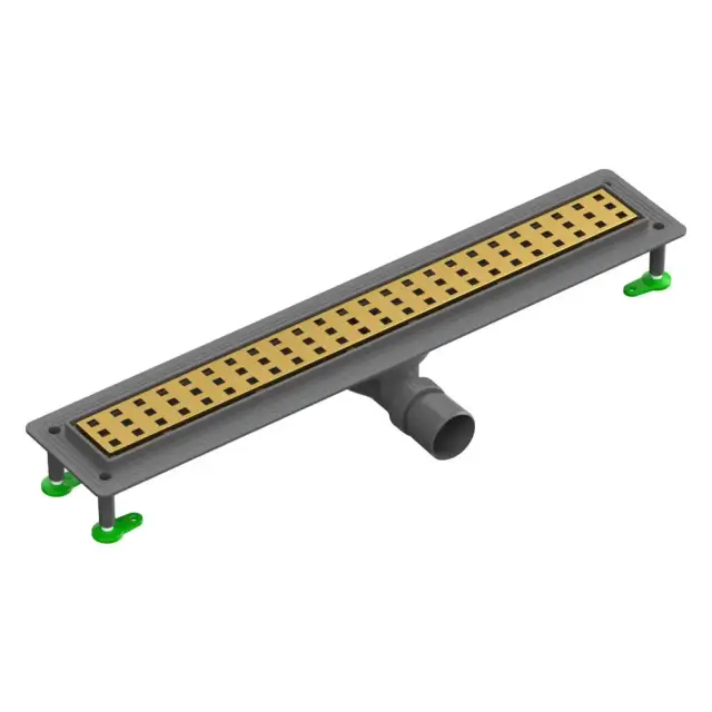 Душевой трап CTESI FLOW SQUARE GOLD 80 см. (золото)