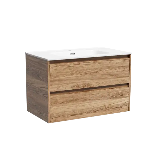Тумба подвесная SANCOS Либра (Libra) 80x45x50 c двумя ящиками оснащенными доводчиками, Дуб чарльстон, арт. LB80ECH