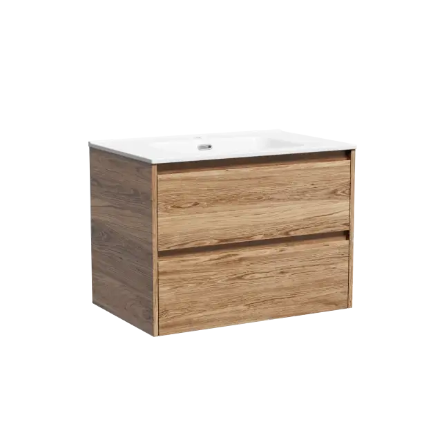 Тумба подвесная SANCOS Либра (Libra) 70x45x50 c двумя ящиками оснащенными доводчиками, Дуб чарльстон, арт. LB70ECH