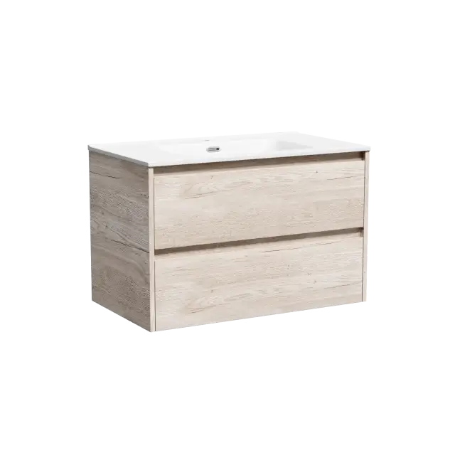 Тумба подвесная SANCOS Либра (Libra) 80x45x50 c двумя ящиками оснащенными доводчиками, Дуб галифакс натуральный, арт. LB80EG
