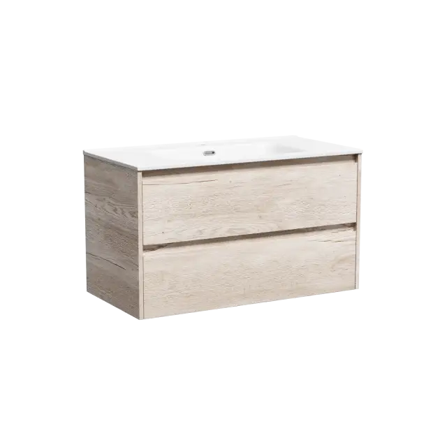 Тумба подвесная SANCOS Либра (Libra) 90x45x50 c двумя ящиками оснащенными доводчиками, Дуб галифакс натуральный, арт. LB90EG