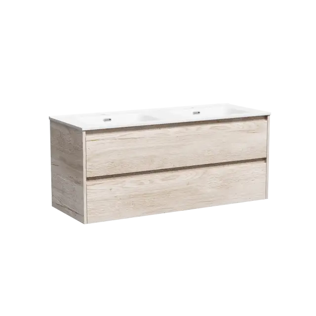Тумба подвесная SANCOS Либра (Libra) 120x45x50 c двумя ящиками оснащенными доводчиками, Дуб галифакс натуральный, арт. LB120-2EG