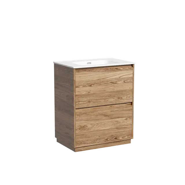 Тумба под раковину SANCOS Либра напольная (Libra Floor) напольная, 70x45x85 c двумя ящиками оснащенными доводчиками, Дуб чарльстон, арт. LB70FECH