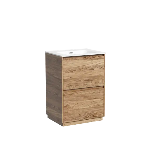Тумба под раковину SANCOS Либра напольная (Libra Floor) напольная, 60x45x85 c двумя ящиками оснащенными доводчиками, Дуб чарльстон, арт. LB60FECH