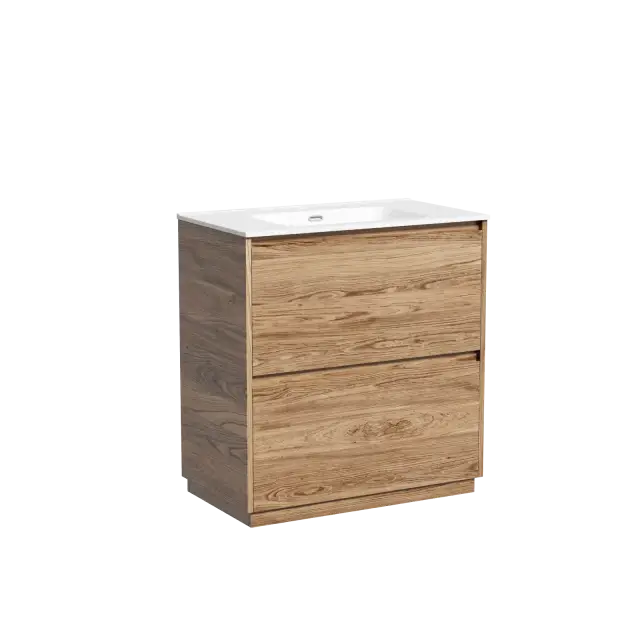 Тумба под раковину SANCOS Либра напольная (Libra Floor) напольная, 80x45x85 c двумя ящиками оснащенными доводчиками, Дуб чарльстон, арт. LB80FECH