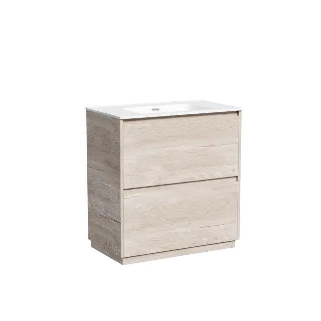 Тумба под раковину SANCOS Либра напольная (Libra Floor) напольная, 80x45x85 c двумя ящиками оснащенными доводчиками, Дуб галифакс натуральный, арт. LB80FEG
