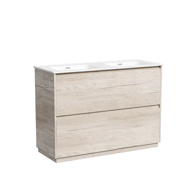 Тумба под раковину SANCOS Либра напольная (Libra Floor) напольная, 120x45x85 c двумя ящиками оснащенными доводчиками, Дуб галифакс натуральный, арт. LB120F-2EG